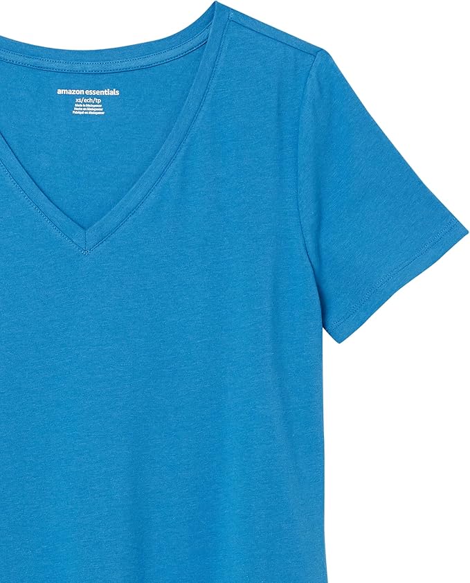 Amazon Essentials Women's Regular-Fit Short-Sleeve T-Shirt (Crewneck and V-Neck Options), Multipacks
