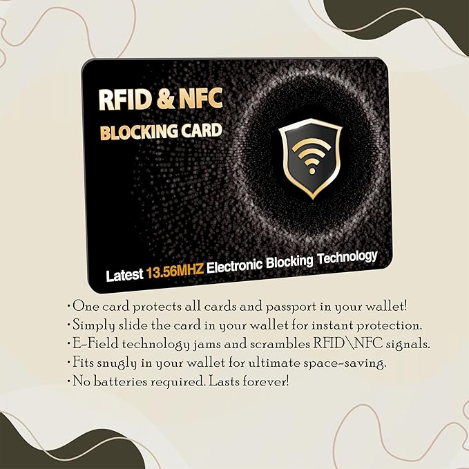 SaiTech IT 10 Pack RFID Blocking Card, Slim Protector for Entire Wallet, Purse, and Debit Credit Cards from NFC Contactless Theft for Men & Women - WG Black