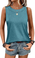 WIHOLL Tank Tops for Women Summer Outfits 2026 Crewneck Spring Casual Sleeveless Shirts Blouses Clothing