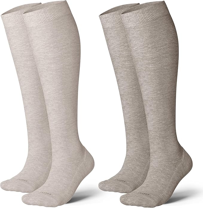 LEVSOX Cotton Compression Socks for Women&Men 20-30mmHg Knee High Cute Support Sock for Nurses Pregnancy Travel