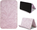 Airplane Travel Essentials for Flying Flex Flap Cell Phone Holder & Flexible Tablet Stand for Desk, Bed, Treadmill, Home & in-Flight Airplane Travel Accessories(1-Carved Purple)