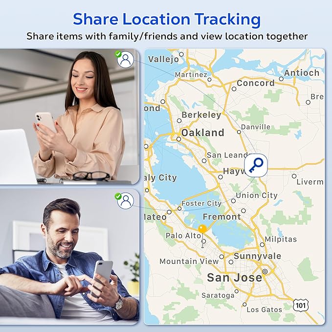 Tracking Devices for Cars Hidden, 2 Pack GPS Tracker for Vehicles Mini Portable GPS Tracker for Cars Splashproof for iOS Find My (iOS Only), No Monthly Fee Subscription No SIM Card Required-Black