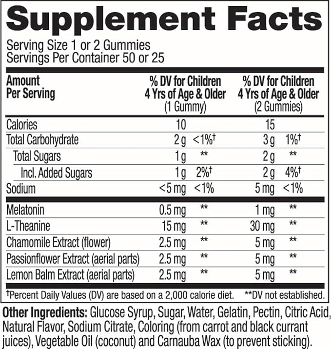 OLLY Kids Sleep Gummy, Occasional Sleep Support,* 0.5mg Melatonin, L-Theanine, Raspberry Flavored, 50 or 25 Day Supply - 50 Count