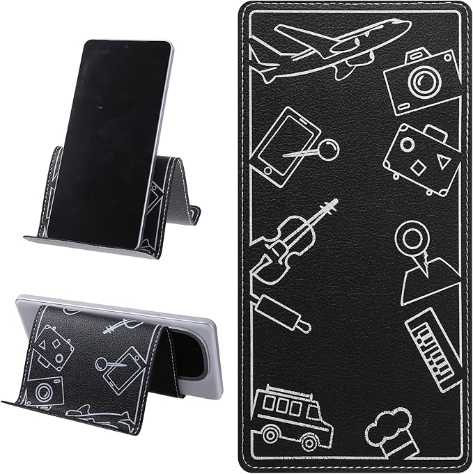 Xinjoduz Airplane Phone Holder, Flexible Flight Flap Phone Holder for Plane Travel, Universal Tablet Stand for Airplane, Desk, Travel Essentials, Black