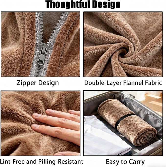 SNZ Wearable Blanket for Womens and Mens, Comfy Flannel Poncho, Snuggie Warm Shawl Wraps for Women, Birthday Gift Ideas