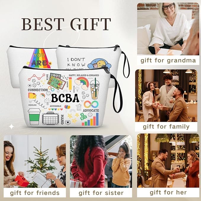 Bcba Rbt Graduation Gifts Behavior Analyst Therapist Special Education Teacher Appreciation Thank You Small Makeup Cosmetic Bag for Women Female Coworker Friend