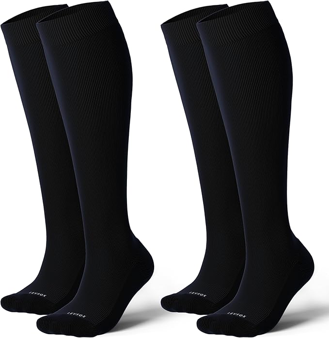 LEVSOX Cotton Compression Socks for Women&Men 20-30mmHg Knee High Cute Support Sock for Nurses Pregnancy Travel