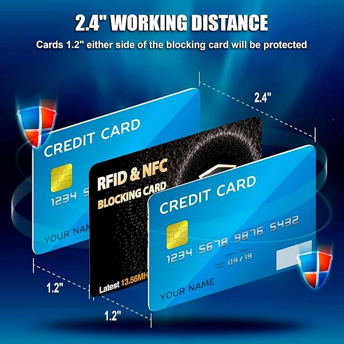 SaiTech IT 10 Pack RFID Blocking Card, Slim Protector for Entire Wallet, Purse, and Debit Credit Cards from NFC Contactless Theft for Men & Women - WG Black
