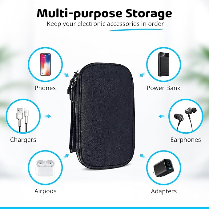 GottaHaveit | Travel Electronic organizer – For Cable, Charger, and Cord, Tech Organizer (Black)