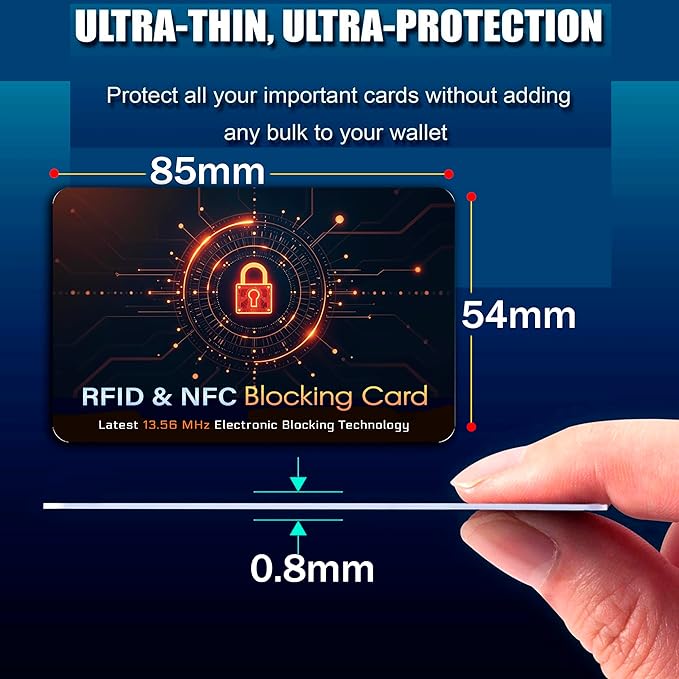 SaiTech IT 5 PK RFID Blocking Cards Protect Your Entire Wallet, Purse, and Cards from NFC Contactless Theft Wallet for Men & Women - Orange Black (5 Pack CL)