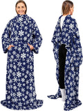 PAVILIA Blanket with Sleeves for Adult Women Men, Soft Warm Wearable Blanket Fleece Wrap Throw, Robe Blanket Gift
