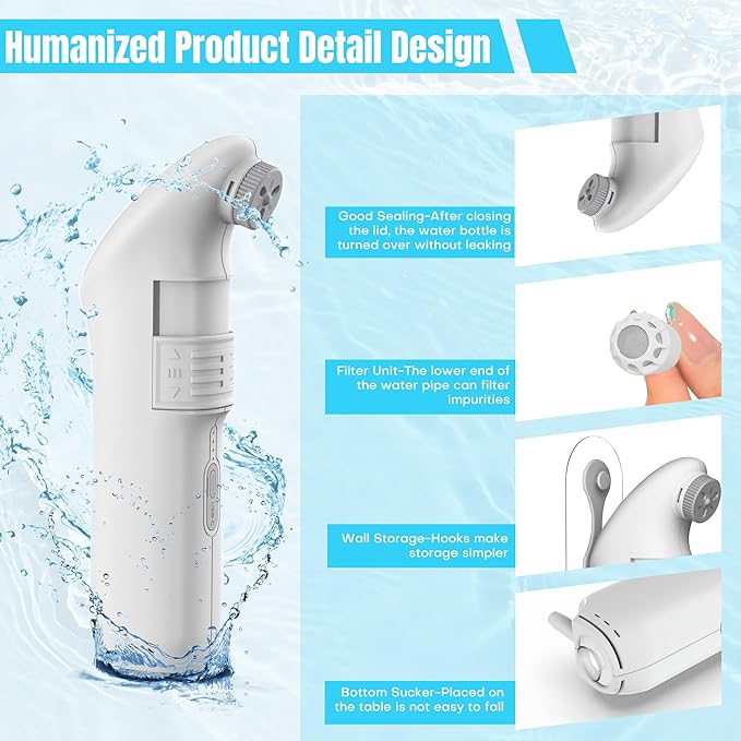 Teabelle Portable High Pressure Electric Bidet with 2.5L Water Bottle, USB-C Rechargeable Travel Bidet, Waterproof Handheld Sprayer for Personal Hygiene & Baby Care