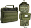 SUNRISING Tactical Toiletry Bag for Men, Hanging Travel Toiletry Organizer Dopp Kit, Shaving Hygiene Toiletries Bag, Men's Toiletry Bag for Short Trips Camping - Green