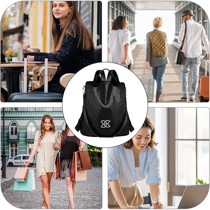 Anti-theft Large Capacity Backpack For Women, Lightweight Leisure Shoulder Bag, Cross Body Back Pack Bag, Multi-Purpose Rucksack Backpack With Adjustable Strap For School Work Commuting Traveling
