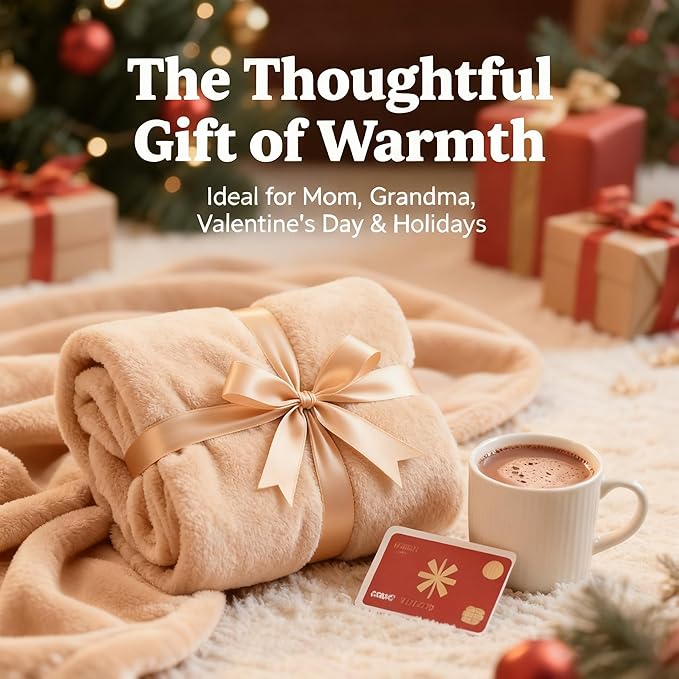 SNZ Wearable Blanket for Womens and Mens, Comfy Flannel Poncho, Snuggie Warm Shawl Wraps for Women, Birthday Gift Ideas