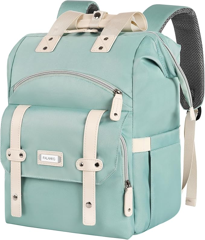 FALANKO Laptop Backpack for Women,Doctor Teacher Nurse Work Bookbag for 15.6 Inch Laptop,Large Travel Wide Open College Shoulder Purse Bag With RFID Anti Theft