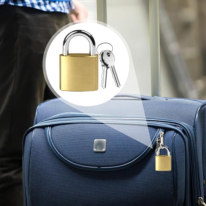 6 Pcs Copper Luggage Locks with Keys, Metal Keyed Pad Locks, School Gym Locker Lock, Suitcase Lock