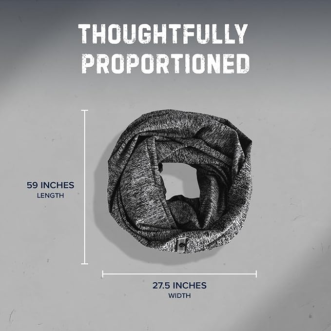 Zero Grid Infinity Travel Scarf Loop with Hidden Zipper Pockets for Passport, Phone, Cash, Cards