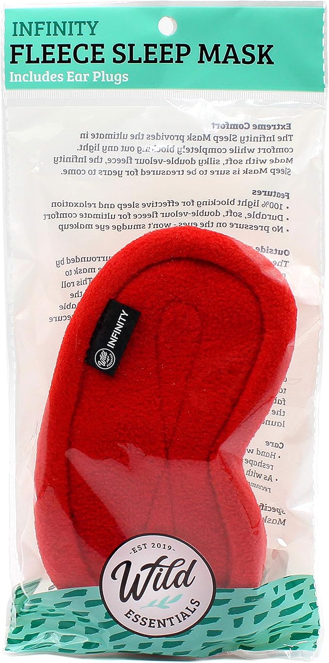 Wild Essentials Infinity Fleece Luxury Sleep Mask - Sunset Red