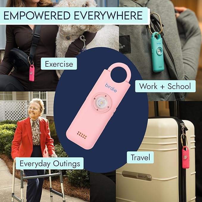She’s Birdie 3.0 New Version – The Original Personal Safety Alarm for Women by Women–Loud Siren, Flash Light and Rechargeable Battery in a Variety of Colors (Hot Pink)