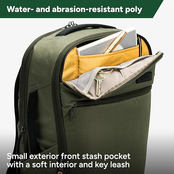 Halfday Roamer All-in-One Travel Backpack | 15” Laptop Compartment, Built-In Shoe/Laundry Pouch, Magnetic Sternum Strap, Padded Shoulder Support | Weekend & Business Trip Carry-on Bag, Olive