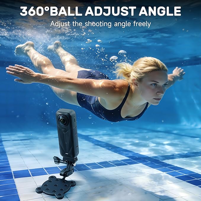 Swimming Pool Mount for Insta360 X5 X4 Air ACE PRO 2 Action Camera Suction Cup Adapter for DJI Osmo 360 Action 6 5 Nano for Gopro Hero 13 12 Max 2 Accessories