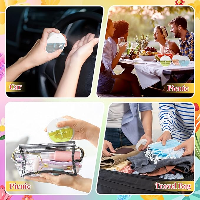3 Pcs Power Mist Hydrating Hand Sanitizer Spray Bulk Travel Size Hand Sanitizer 1.2 oz Circular Spray Bottle for Daily Use Thank You Gifts Mother's Day Nurse Week Teacher Appreciation Gifts