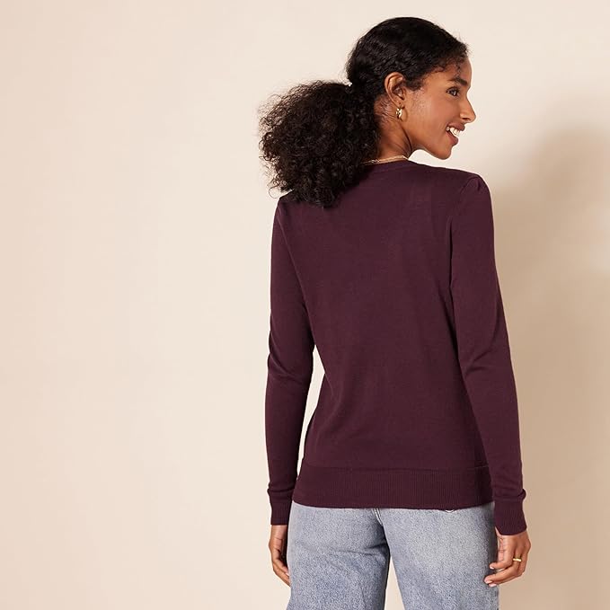 Amazon Essentials Women's Lightweight Crewneck Cardigan Sweater (Available in Plus Size)