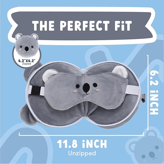 ecoZen Lifestyle Neck Pillow with Eye Mask (Koala)