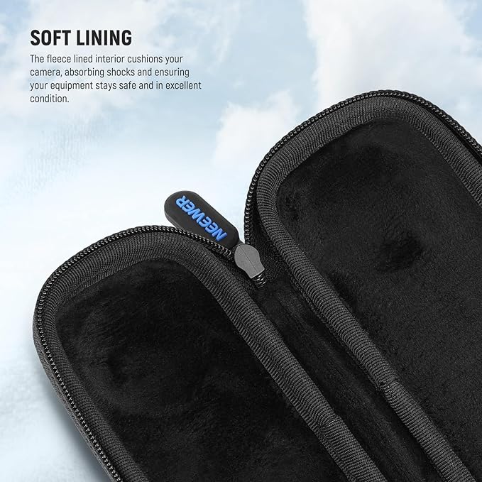 NEEWER BASICS Carrying Case Compatible with Insta 360 X5, Portable Small Travel Protector Hard Shell Protective Storage Bag with Carabiner, Action Camera Accessories Compatible with Insta360 X5, PB032