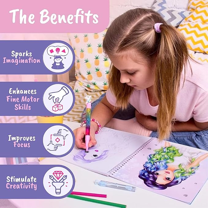 BSCOOL - Drawing, Coloring & Activity Book. Create Hairstyles with Stickers and Guides. Fashion Design Sketchbook for Kids 5 and up. Little Designer Book - Fashion Design for Kids. Easter Gift