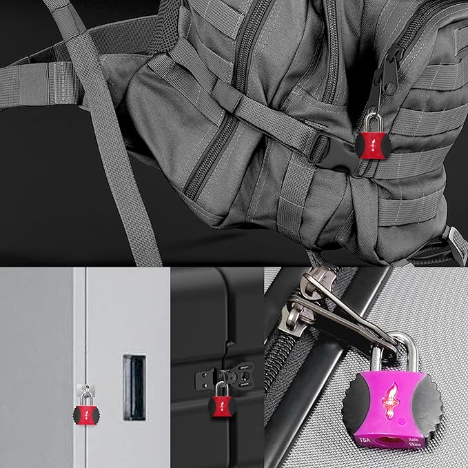 4 Pack Keyed Alike TSA Luggage Locks with PPR/ABS Body for Suitcase Backpack Carry-On Travel Accessories