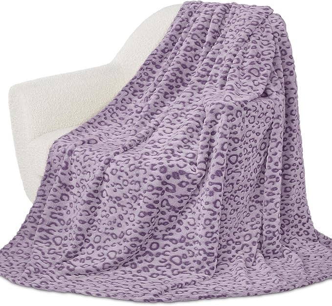 Purple Blankets for Women Mom, Soft Plush Fleece Throw Blanket for Bed Couch Travel Camping, Purple Gifts for Women Mothers Day, All Seasons Lavender Decor for Bedroom Dorm 50"x60"