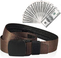 Security Money Belt with Hidden Money Pocket - Nylon Tactical Belt for Men & Women with Nonmetallic Buckle - Security Money Belt for Valuables, Cash, Passport - Cashsafe Anti-Theft Wallet