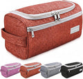 emissary Travel Hanging Toiletry Bag, Lightweight Travel Makeup Organizer for Women, Waterproof Cosmetic Makeup Bag Organizer with Hanging Hook for Accessories,Essentials, Toiletries, Red