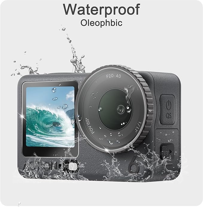 FiTSTILL Screen Protector for DJI Osmo Action 6,Ultra HD 0.28mm Tempered Glass,9H Hardness Scratch Resistant Anti-Fingerprint Bubble Free Action6 Camera Accessories kit