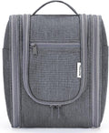 Narwey Small Hanging Toiletry Bag Women Travel Makeup Bag Organizer Toiletries Bag for Travel Size Essentials Accessories Cosmetics (Medium, Grey)