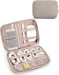 BAGSMART Electronics Organizer Travel Case, Cable SD Card Phone Accessories Organizer Bag for Women Travel Essentials, Warm Grey
