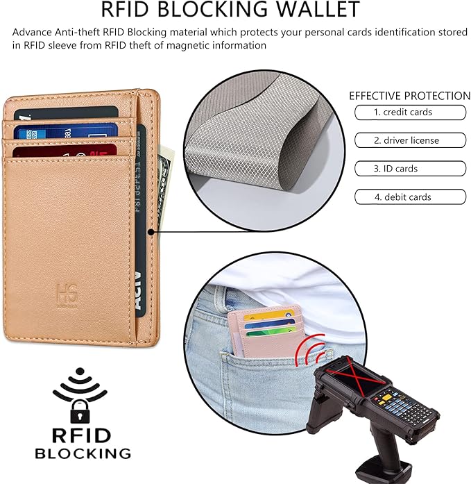 GH GOLD HORSE Slim RFID Blocking Card Holder Minimalist Leather Front Pocket Wallet for Women | Slim, RFID Blocking, Minimalist, Front Pocket