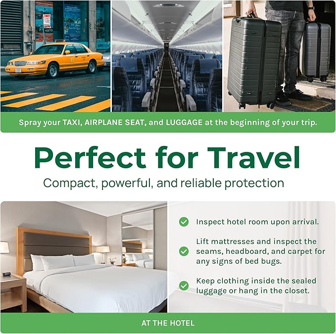 Hygea Natural Lice, Mite, and Bed Bug Killer Travel Spray - TSA Approved Size – Child & Pet Friendly – Immediate Results – Stain & Odor Free, for Hotels, Suitcase, Backpack, Shoes, Bed Bug Spray(3oz)
