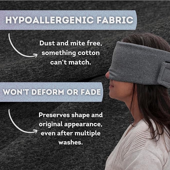Sleep Mask for Men Women, 100% Light Blocking, Comfortable Adjustable for All Head Sizes, Breathable Eye Mask, Ideal Blackout Sleep Mask for Side Sleepers, Travel, Airplane, Nap, Shift Work
