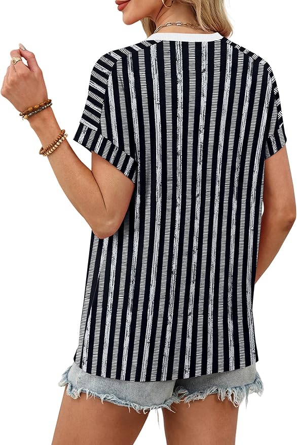 WIHOLL Womens Tops Short Sleeve Shirts Summer Outfits 2026 Spring Dressy Casual Clothes Clothing