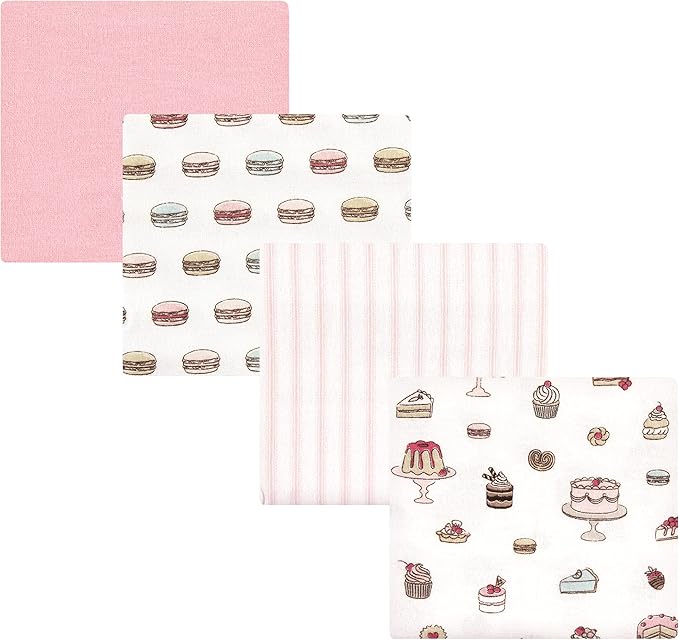Hudson Baby Unisex Baby Cotton Flannel Receiving Blankets, Sweet Bakery, One Size