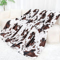 Twin Size Blankets for Bed - Large Soft Cow Print Blanket Twin Fleece Throws for Couch & Travel, Lightweight Warm Western Country Room Decor for All Seasons, 60"x80"