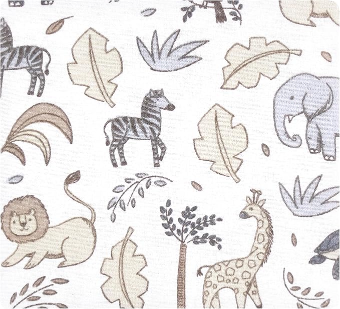 Hudson Baby Unisex Baby Cotton Flannel Receiving Blankets Bundle, Neutral Safari, One Size (Pack of 2)