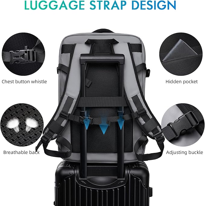TANGCORLE Laptop Backpack for Women, 50L Carry On Backpack Men, Expandable Flight Approved Water Resistant Luggage with 3 Packing Cubes & USB Port, Travel Backpack Fits 17.3 Inch Notebook