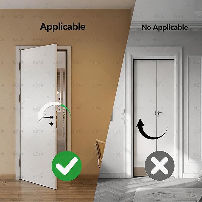 Portable Door Stopper, Aluminum Alloy Anti-Slip Safety Device, Suitable for Personal Protection During Travel or Apartment Living.(White)