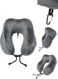 Members Only Grey Travel Neck Pillow - Plane Neck Pillow for Sleeping on Long Flights and Car Rides - Travel Accessories