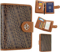 Passport Holder for Travel, RFID Blocking Leather Airtag Wallet for Women Men, Large Passport Cover Essentials Gift, Tickets, Cash, Photo, Sim Card Pen Slot, Brown