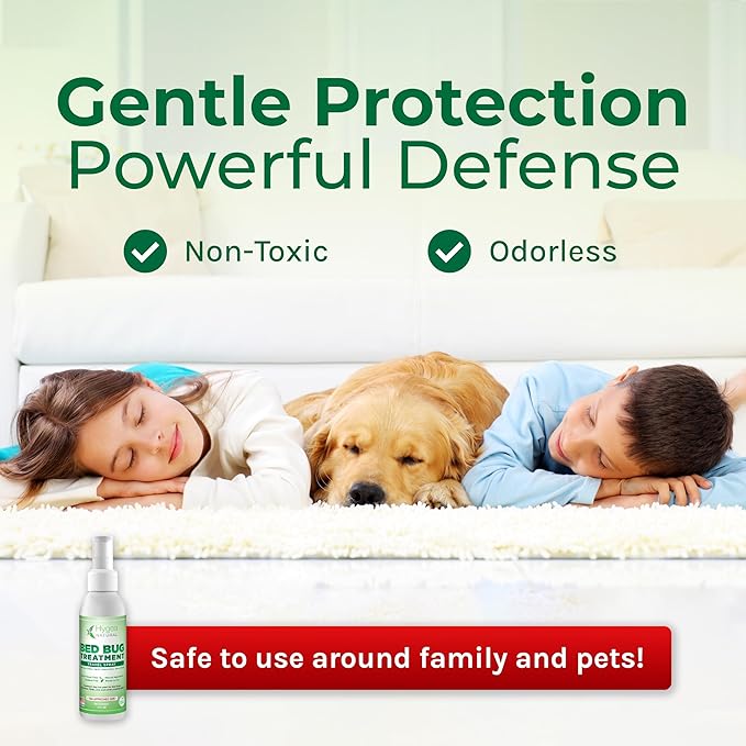 Hygea Natural Lice, Mite, and Bed Bug Killer Travel Spray - TSA Approved 3 oz Size Bottles - Child & Pet Friendly - Stain & Odor Free - for Hotels, Suitcase, Backpack, Shoes - Bed Bug Spray (3 Pack)